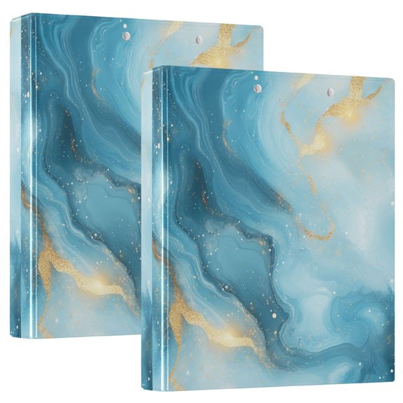 2PCS PVC Hard D-Ring 3 Hole Folder Multifunctional Writing Board File Binder Beautiful Marble