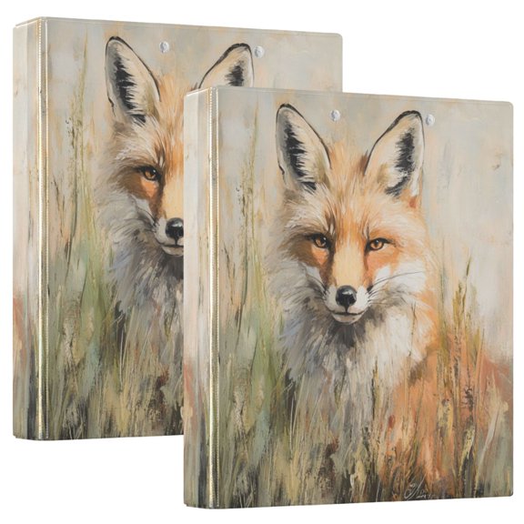 2PCS PVC Hard D-Ring 3 Hole Folder Multifunctional Writing Board File Binder Lone Orange Fox