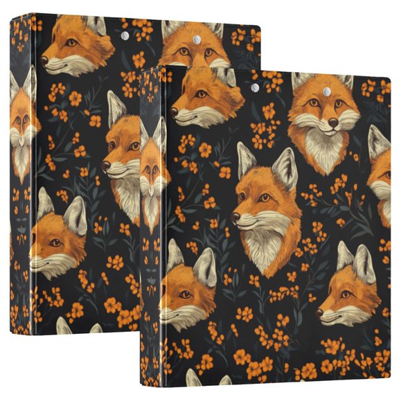 2PCS PVC Hard D-Ring 3 Hole Folder Multifunctional Writing Board File Binder Orange Fox