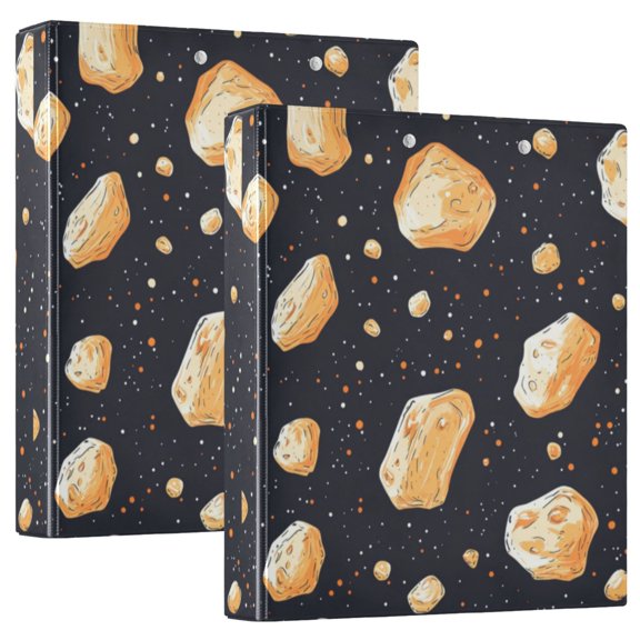 2PCS PVC Hard D-Ring 3 Hole Folder Multifunctional Writing Board File Binder Yellow Stone