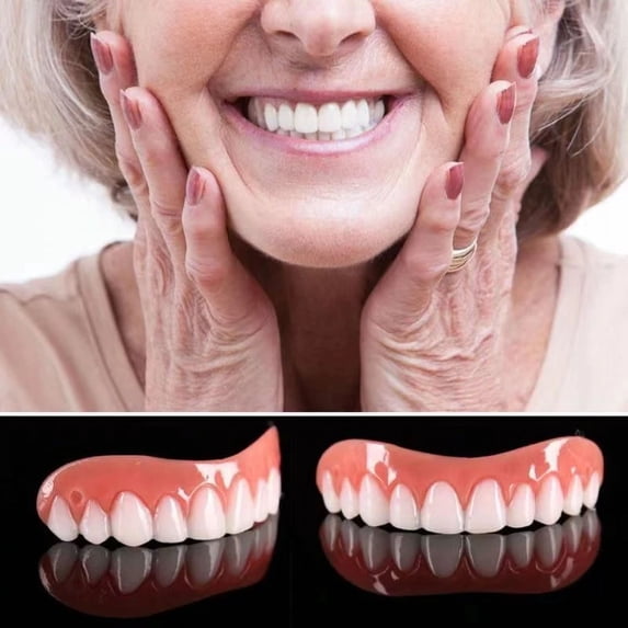2PCS/Pack Cosmetic Teeth Large Natural Uppers Only - Arrives Flat ...