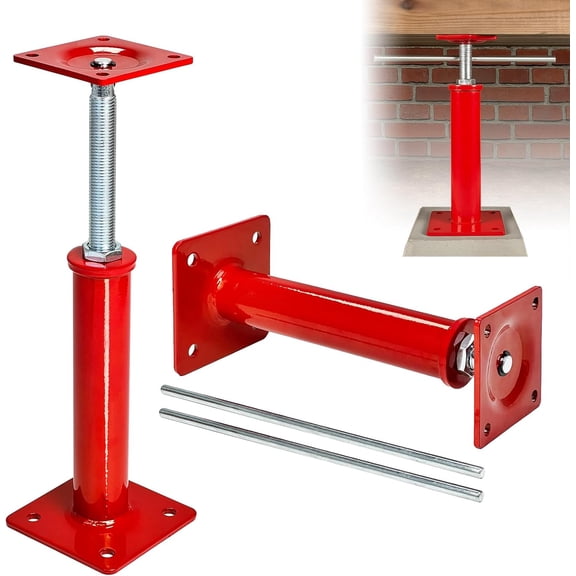 2PCS Pack House Jacks for Leveling Crawlspace, 11" - 16" Height Range, 11023 lbs Max Load Capacity, House Floor Jacks Post Pole for Leveling as Father's Day Gift