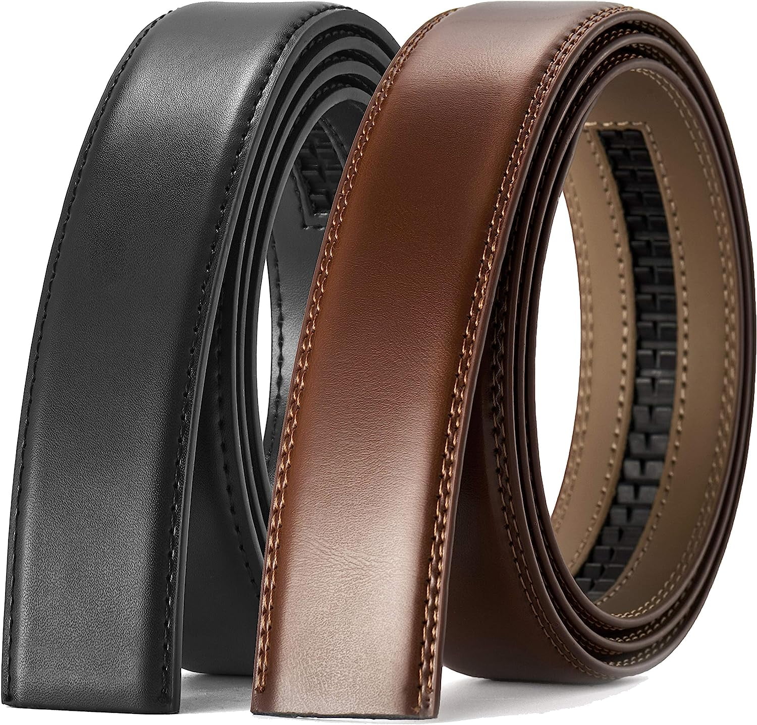 2PCS/Pack Ratchet Belt Strap Only 11/4", Replacement Leather Belt 1.25