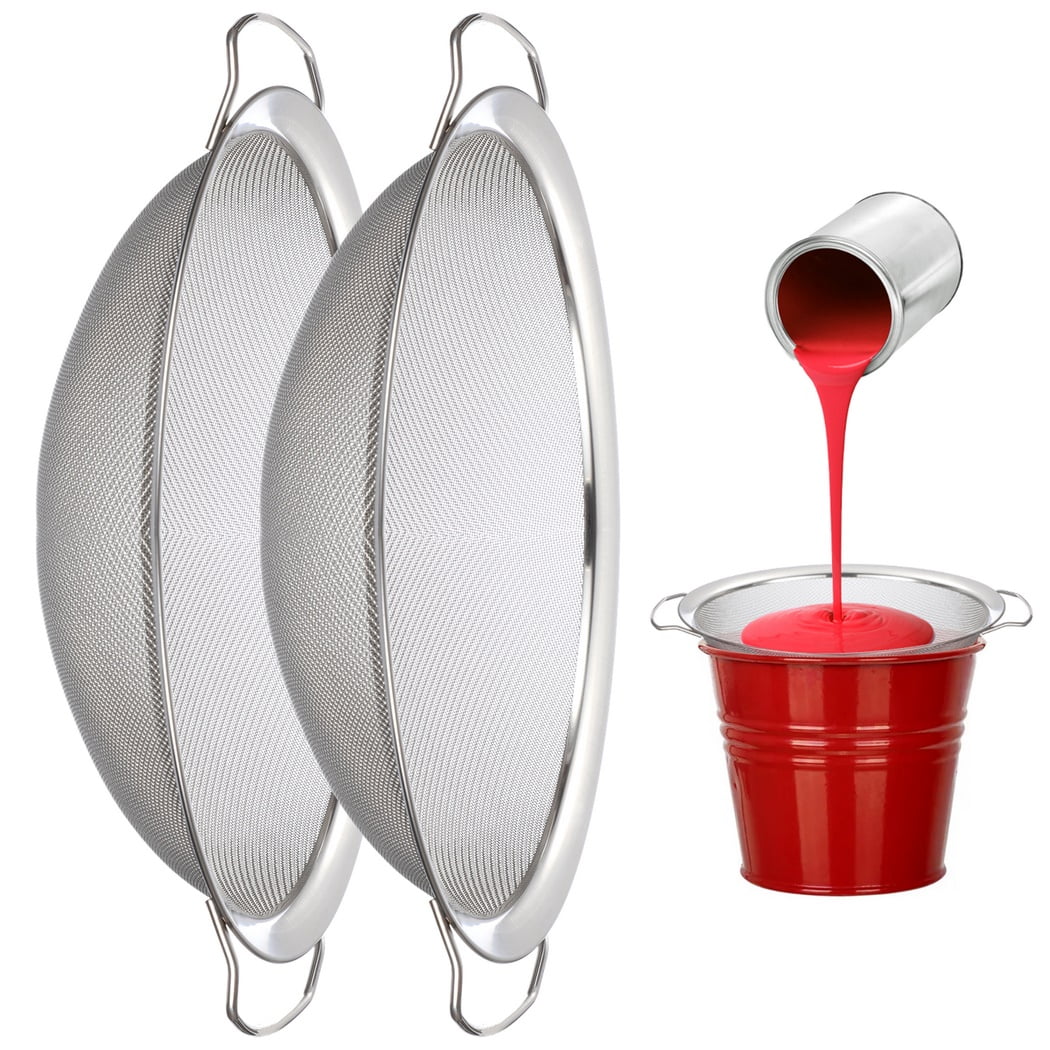 YUEBM 2 Pack Stainless Steel Paint Strainer - Fits 5 Gallon Bucket, 250 Micron Mesh, Reusable, For Latex Paint & Spray Guns