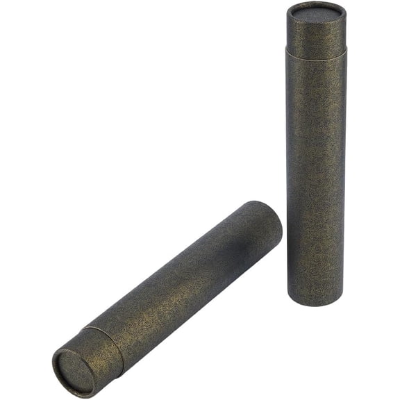 2PCS Paper Poster Tube 35x6.5cm Drawing Mailing Tube Black Blueprint Storage Tube Calligraphy Painting Tube for Storing Paper Art Map Documents Coffee