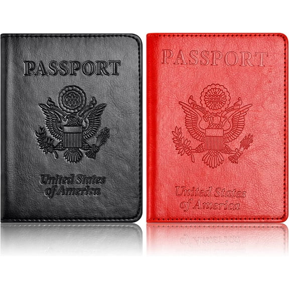 2PCS Passport Holders,Ultra Slim Passport Wallet,PU Leather Passport Cover for Women and Men