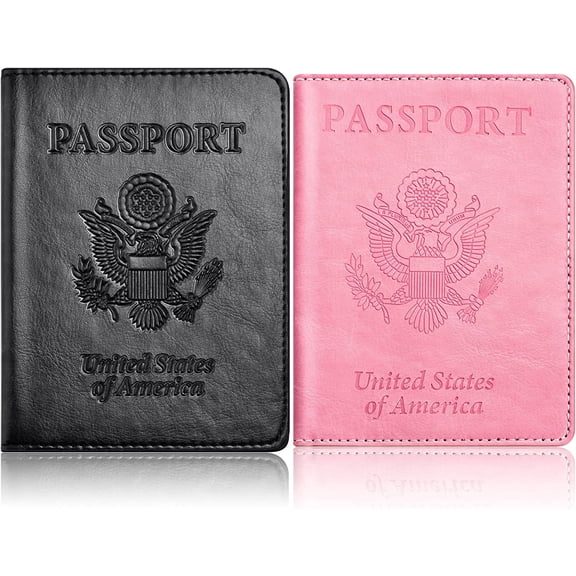 2PCS Passport Holders，Ultra Slim Passport Wallet，PU Leather Passport Cover for Women and Men