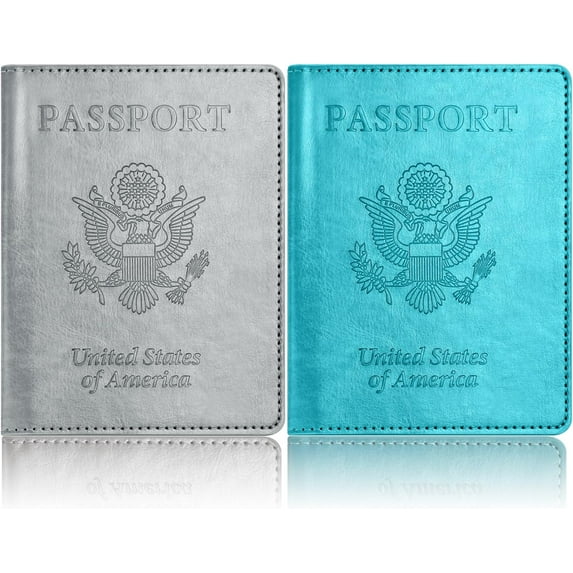 2PCS Passport Holders,Ultra Slim Passport Wallet,PU Leather Passport Cover for Women and Men