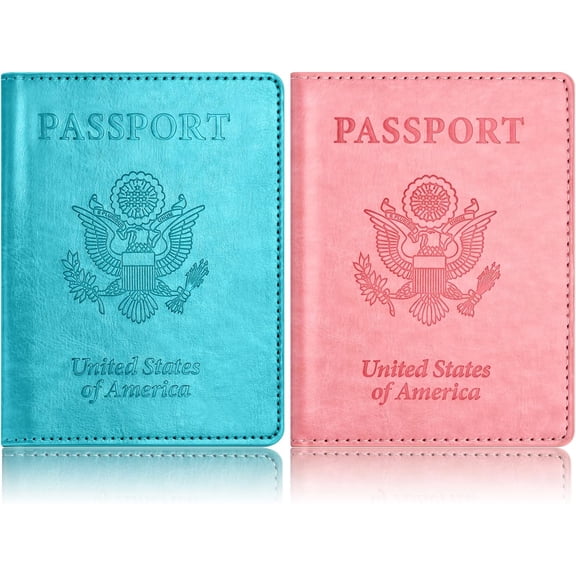 2PCS Passport Holders，Ultra Slim Passport Wallet，PU Leather Passport Cover for Women and Men