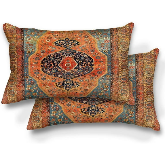 2PCS Persian Turkish Style Pillow Covers Without Insert 12''x20'' Pillow Case for Home Decorative Cushion Cover Men Women Boy Girl Room Cushion Cover for Home