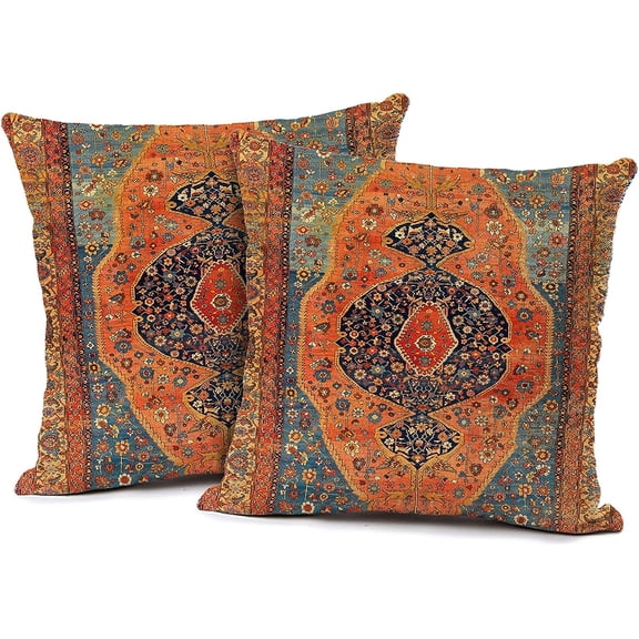 2PCS Persian Turkish Style Pillow Covers Without Insert 20''x20'' Pillow Case for Home Decorative Cushion Cover Men Women Boy Girl Room Cushion Cover for Home