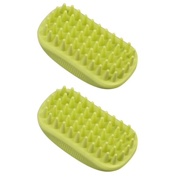 2PCS Pet Bathing Massage Brush, 4.7 inch Solid Color Soft Silicone Grooming Scrubber, Gentle Lathering Cleaner for Dog Cat Shower Washing Care