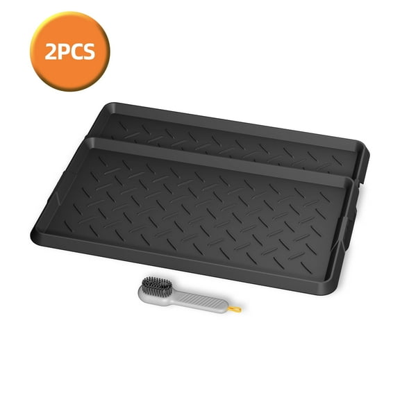 2PCS Rubber Boot Tray, Shoe Trays for Entryway, Versatile Boot Mat Tray with Raised Edge, 47"x16" Rubber Mat for Shoe Organizer Indoor/Outdoor Use