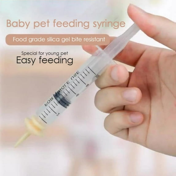 2PCS Pet Feeding Syringes with Measurement and Nipples, Pet Nursing Kit, Pet Pill Shooter Dispenser, Pet Feeding Tool, for Small Cat Dog Animals