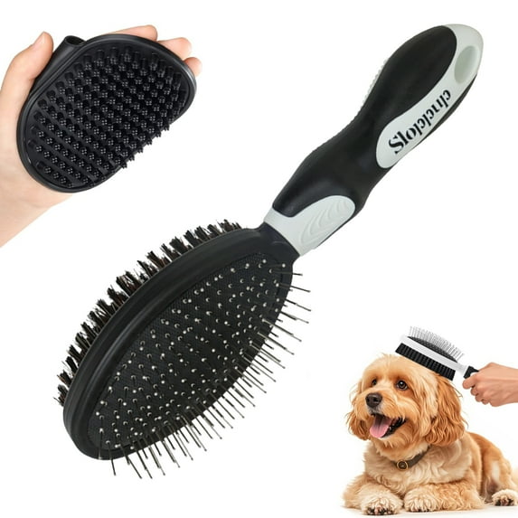 2PCS Pet Grooming Tools - Double-Sided Brush for Shedding and Bathing, Suitable for Short/Long Haired Dogs Cats and Horses, Deshedding Dog Brush, Mane & Tail Combs for Horses - Pet Supplies,White