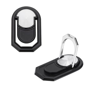 2PCS Phone Ring Holder, Cellphone Ring Holder Finger Grip Stand 360 Rotation with Adhesive Backing Kickstand for Back of Phone Tablet Car Mount, Black