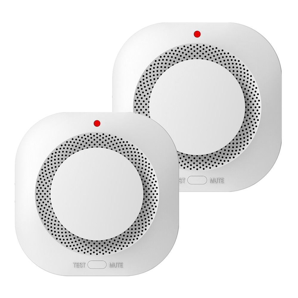 2PCS Photoelectric Wireless Smoke Detector Fire Alarm Detector Smart Smoke Alarm