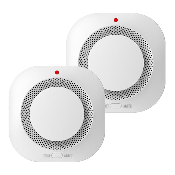2PCS Photoelectric Wireless Smoke Detector Fire Alarm Detector Smart Smoke Alarm