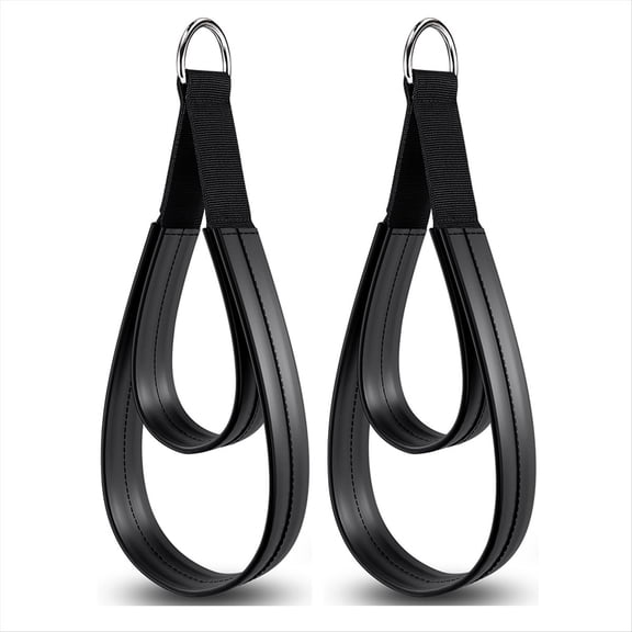 2PCS Pilates Straps, Double Loop Straps for Reformer, Fitness D-Ring Loops Padded