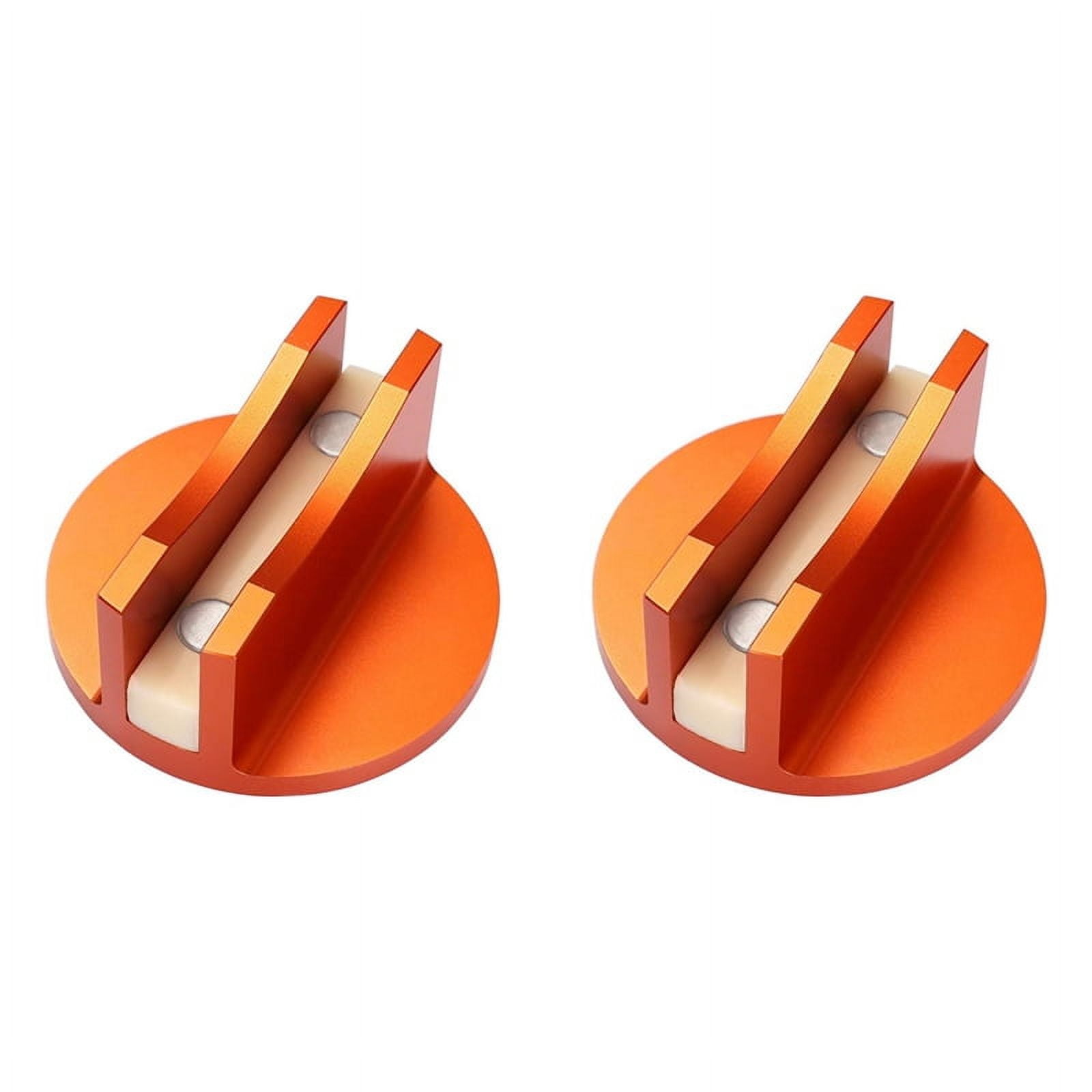 2PCS Pinch Weld Jack Adapter with Large Slotted, Aluminum Grooved Magnetic Jack Pad, Jack Stand Pinch Weld Adapter