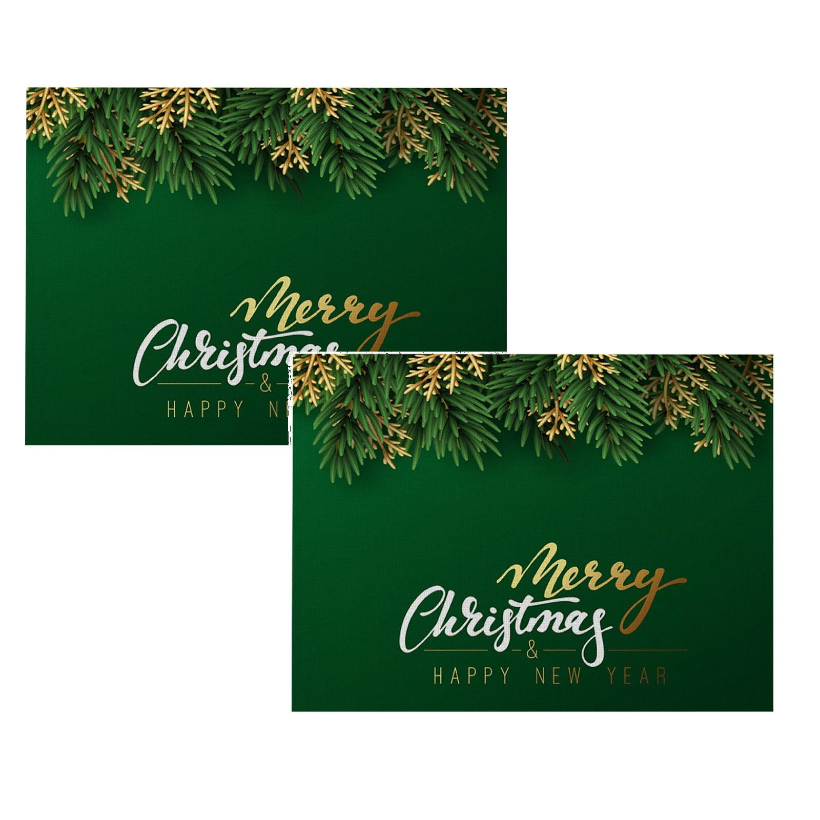 2PCS Placemat, Christmas Table Placemats Rustic Vintage Washable Mats