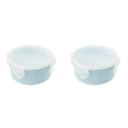 thumbnail image 1 of 2PCS Plastic Food Storage Containers with Lids 500Ml, Leakproof Snap Lock Round Airtight Meal Prep Containers Lunch Box Containers for Soup, Leftover, Freezer/Dishwasher Safe, Bpa Free(Blue), 1 of 4