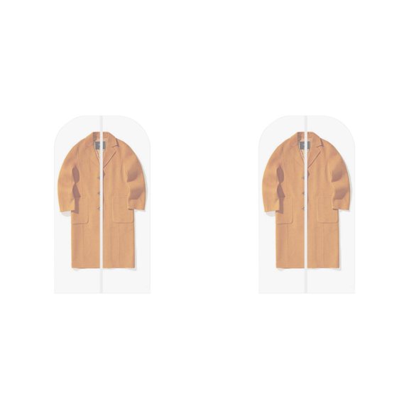 2PCS Garment Bags for Clothes - Clear Hanging Clothing Covers Dust Proof for Suits, Dresses, Sweaters, Closet Storage & Travel, Moth Proof Garment Protection Covers