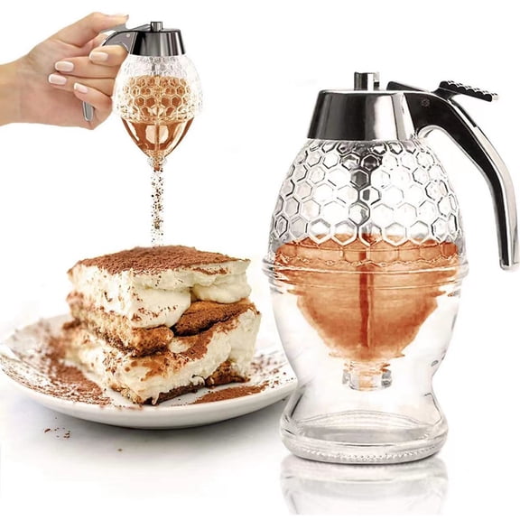 2PCS Plastic Honey Jar, Creative Kitchen Press-type Honey Jar, Bee Drip Dispenser Kettle, Juice Syrup CupKitchen Accessories, Kitchen Decor