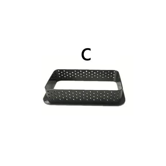 2PCS Plastic Perforated Cake Mould French Dessert Mould Non-stick Cupcake DIY Mousse Fruit Biscuits Pastry Cake Kitchen Baking Mould