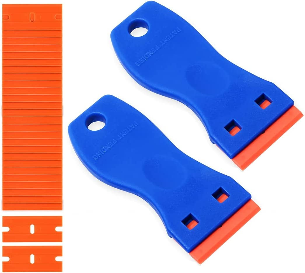 2PCS Plastic Razor Blade Scraper Sticker Remover Paint Scrapers with ...