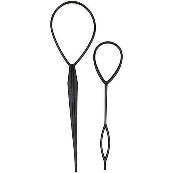 2PCS Plastic Topsy Tail Tools, Hair Pull Through Tool, Braiding Ponytail Maker Clips, Hair Loop Styling Rat Tail