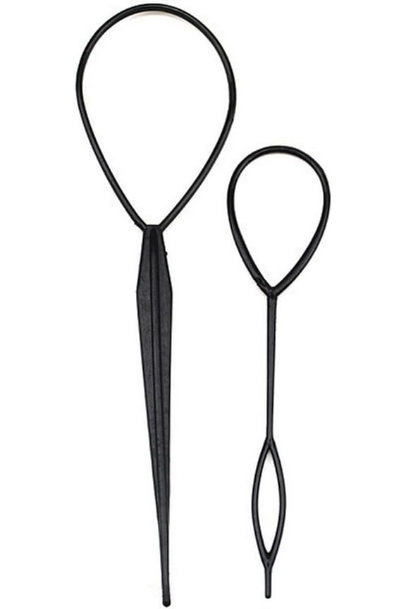 2PCS Plastic Topsy Tail Tools, Hair Pull Through Tool, Braiding Ponytail Maker Clips, Hair Loop Styling Rat Tail
