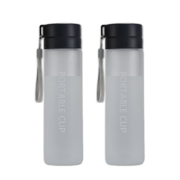 2PCS Plastic Water Bottles, 27.1oz Tea Tumbler, Drinking Bottles with Tea Partition and Drawstring, Leak Proof Tea Infuser Bottle for Coffee and Fruit Tea