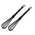 thumbnail image 1 of 2PCS Plastic Whisk Egg Beater Blender Frother Manual Kitchen Cooking Eggs Tool for Blending Whisking Beating Black, 1 of 2