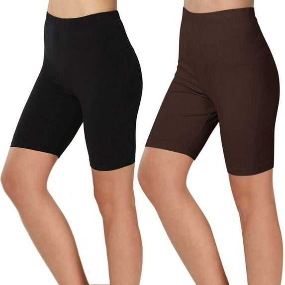 2PCS Plus Size Yoga Leggings for Women Knee-Length Workout Pant 2 Pack High Waisted Capri Pants