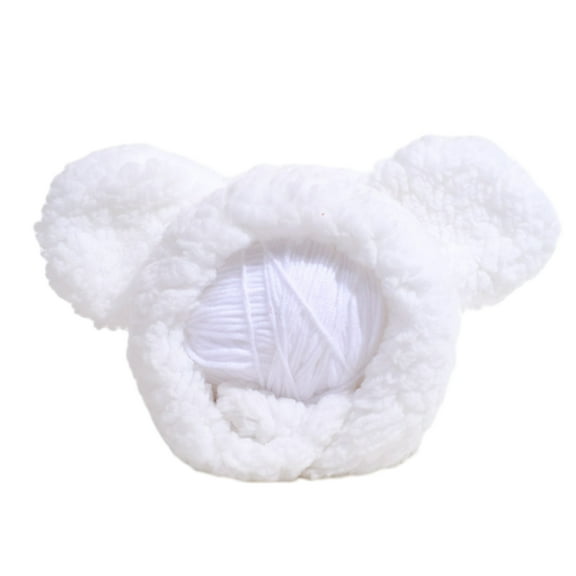 2PCS Plush Bear Ear Hat for Lovely Small Dogs Cosplay Headgear Cartoon Hat for Festival Birthday Party Pet Headdress