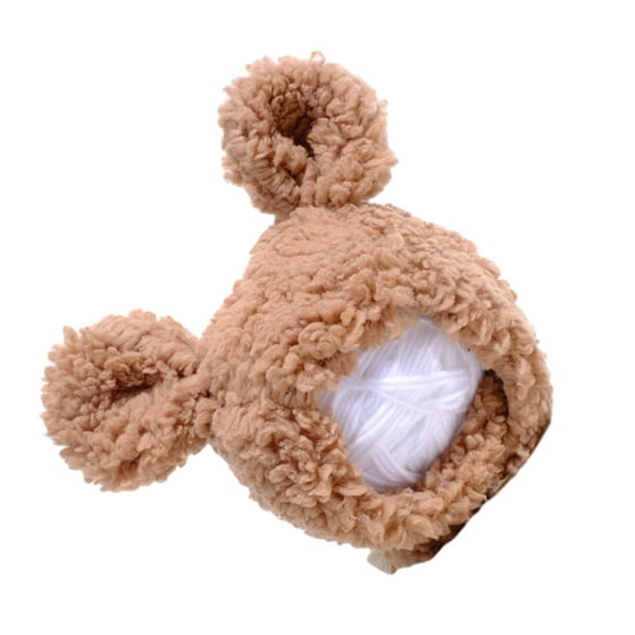 2PCS Plush Bear Ear Pet Hat Adjustable Dog Beanie Winter Windproof EarFlap Cap