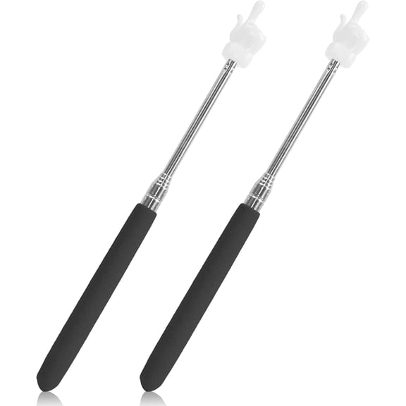 2PCS Pointer Stick for Classroom  Multipurpose Teacher Pointer Stick, Extendable Classroom Pointer and Finger Pointer Stick, Engaging Colors, Classroom Essentials for Effective Presentations (Black)