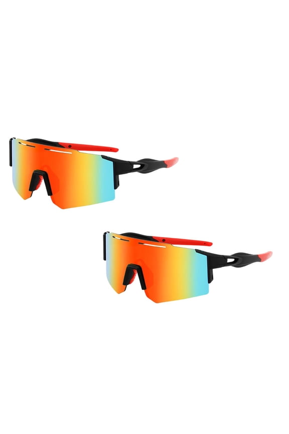 2PCS Polarized Sports Sunglasses UV400 Lightweight TR94 Frame Running Baseball Glasses for Men Women Driving Fishing Cycling