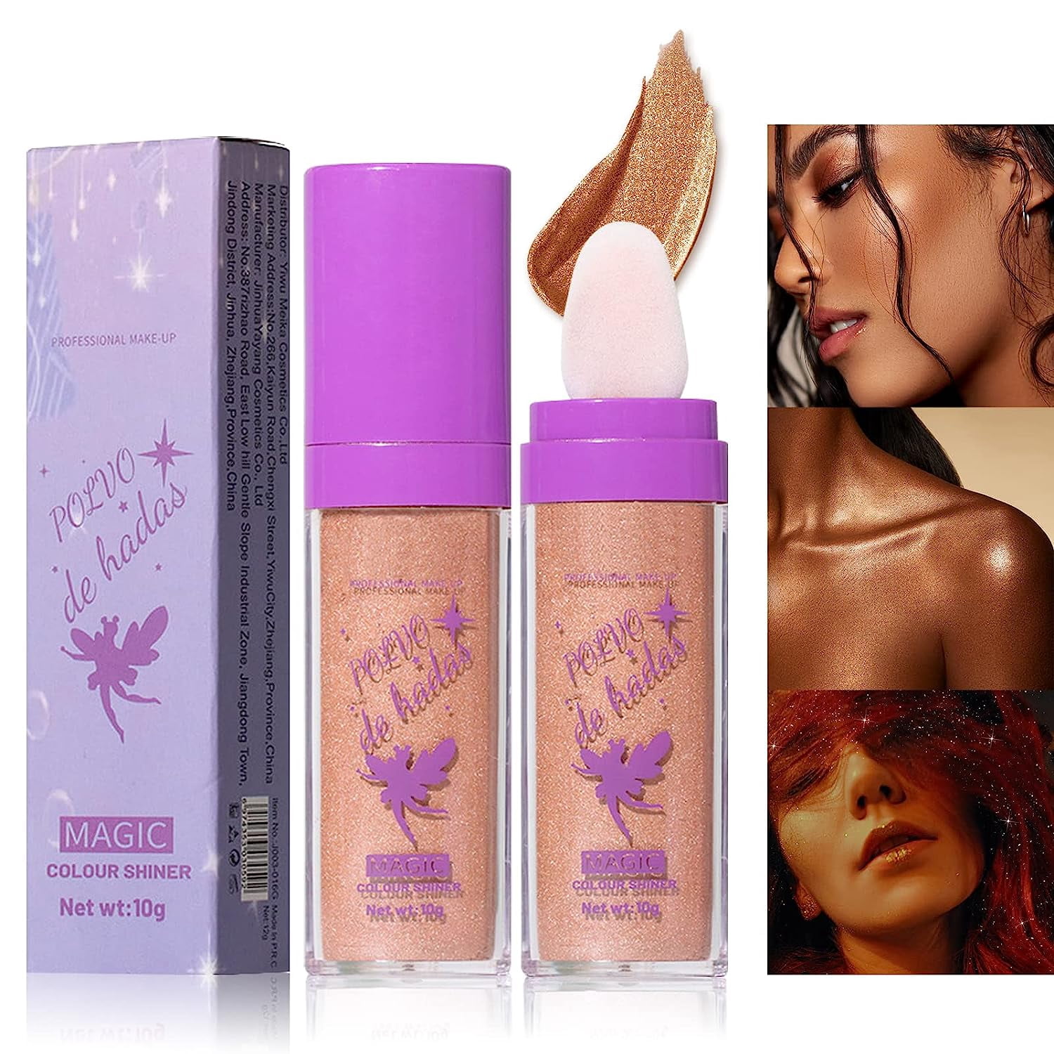 2PCS Polvo De Hadas, Fairy Highlight Patting Powder Highlighter Powder