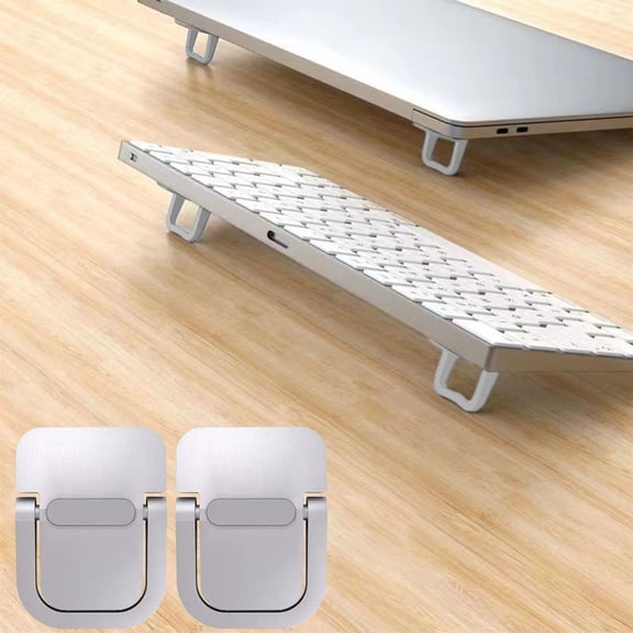 2PCS Portable Keyboard Riser, Keyboard Stand for Desktop, Self-Adhesive Mini Laptop Stand Invisible Computer Keyboard Stand for Desk, Laptop Feet Compatible