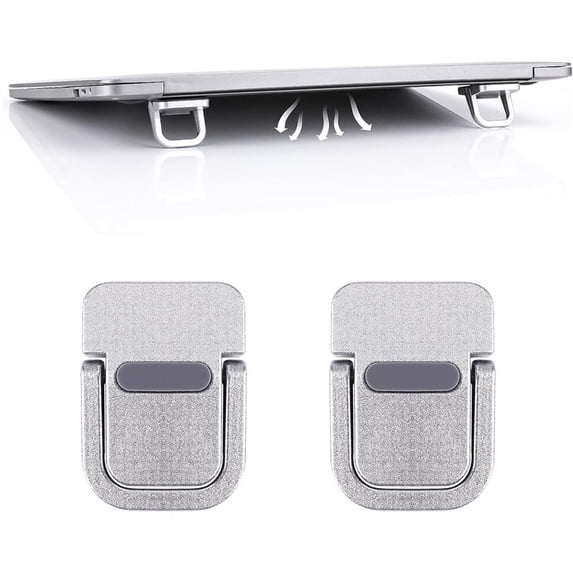 2PCS Portable Keyboard Riser, Self-Adhesive Mini Laptop Stand Invisible Computer Keyboard Stand for Desk, Laptop Feet