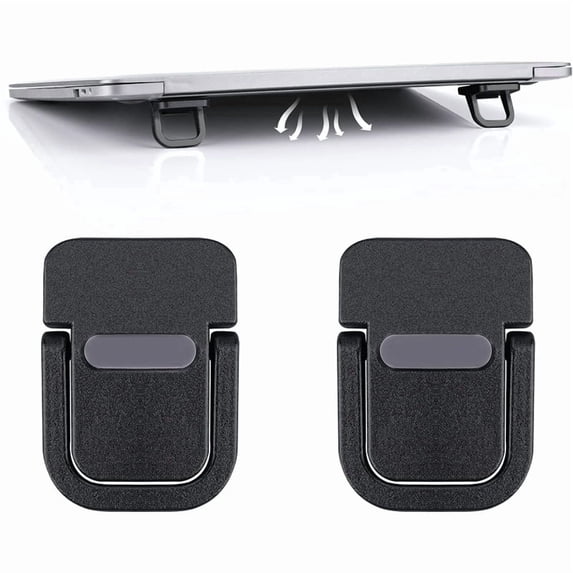 2PCS Portable Keyboard Riser, Self-Adhesive Mini Laptop Stand, Invisible Computer Keyboard Stand for Desk, Aluminum Alloy Laptop Feet