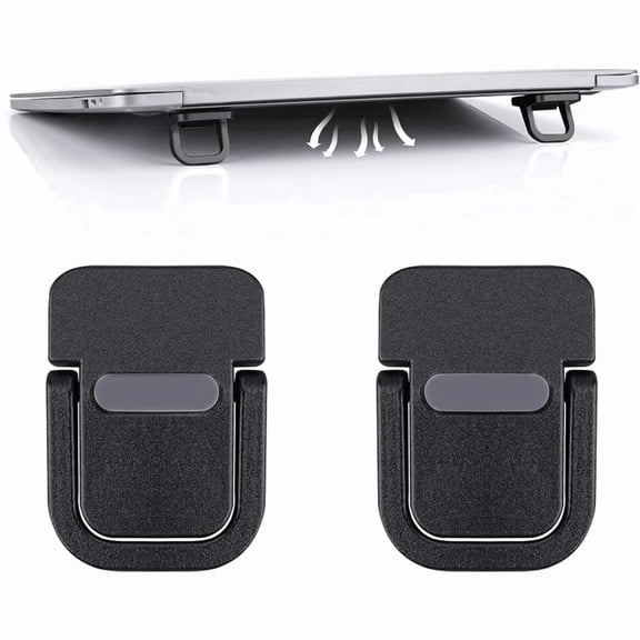 2PCS Portable Keyboard Riser, Self-Adhesive Mini Laptop Stand, Invisible Computer Keyboard Stand for Desk, Aluminum Alloy Laptop Feet