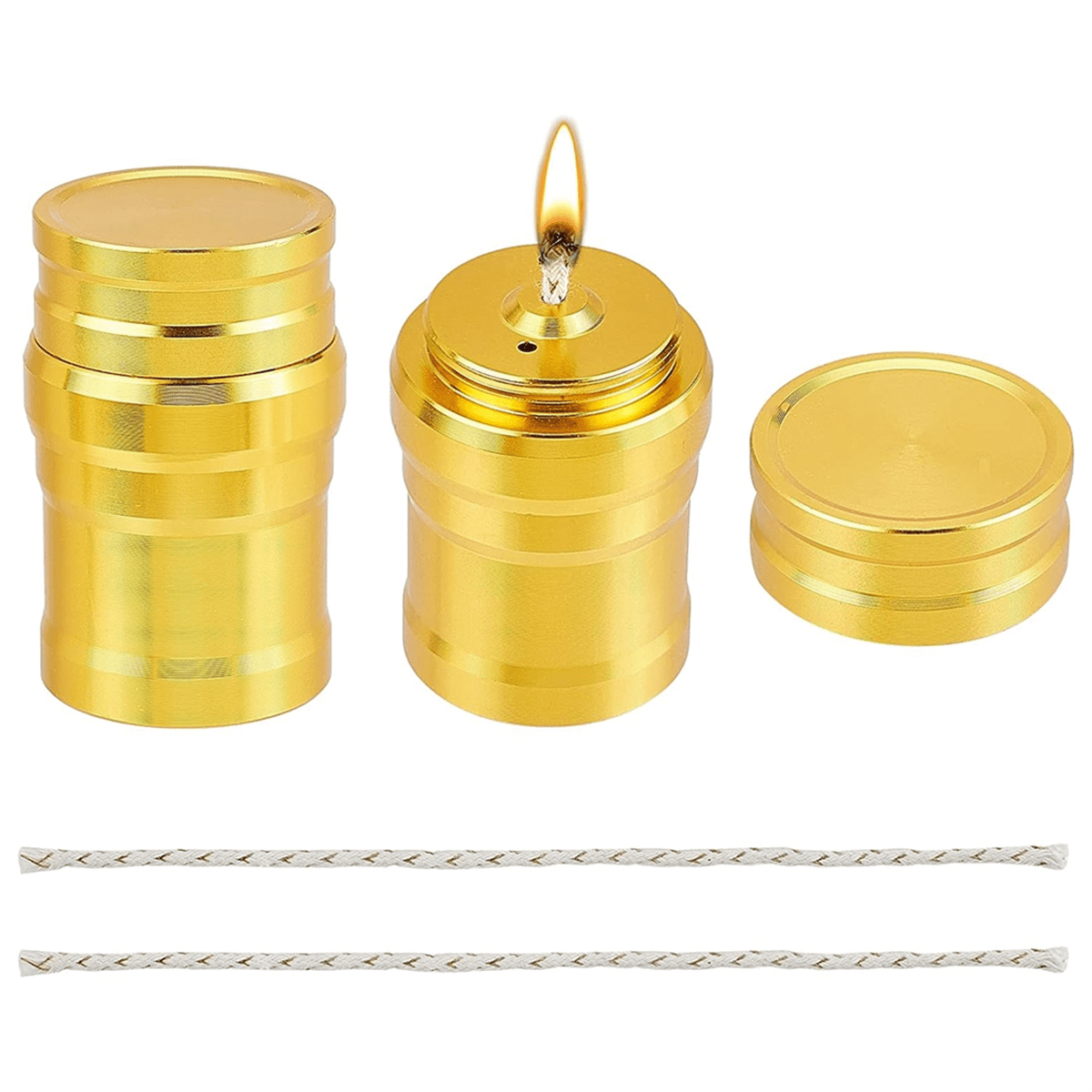 2PCS Portable Metal Mini Alcohol Burner Lamp Stove with Cotton Cord for Household Outdoor Camping