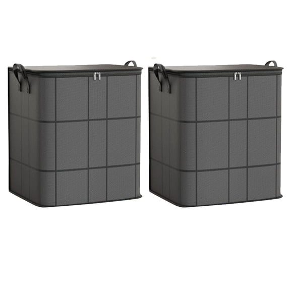 2PCS Portable Moving Storage Bags - Large Capacity Zippered Fabric Organizer for Bedding & Clothes - Foldable Heavy Duty Blanket Spacious Moving Storage Bins for Quilts, Comforters, XXL (210L)