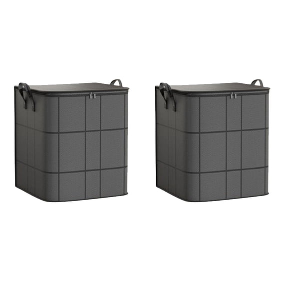 2PCS Portable Moving Storage Bags - Large Capacity Zippered Fabric Organizer for Bedding & Clothes - Foldable Heavy Duty Blanket Spacious Moving Storage Bins for Quilts, Comforters, L (150L)