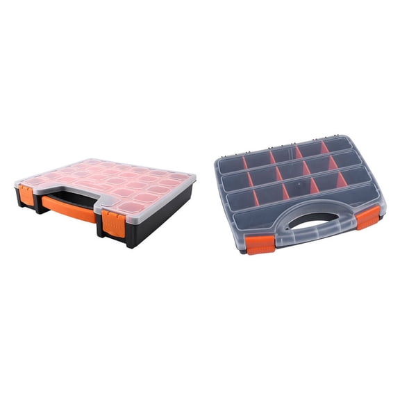 2PCS Portable Parts Box Screw Storage Box Metal Parts Hardware Screwdriver Vehicle Repair Hand Tool, B-320 & -312