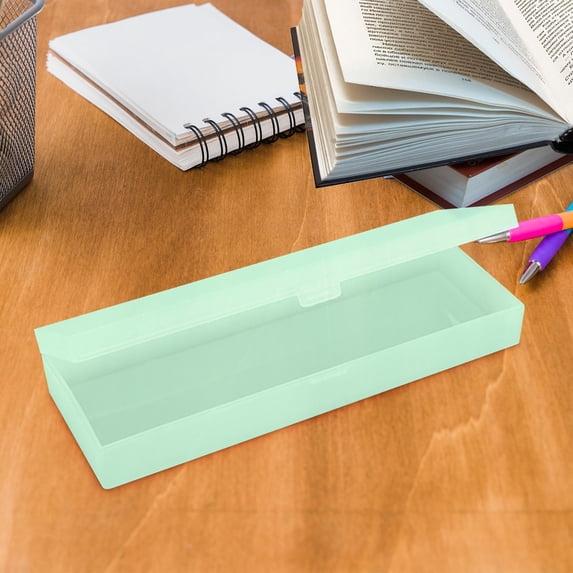 2PCS Portable Plastic Pencil Case,Versatile Pencil Boxes,Frosted Pen Box Pen Holder,Pen Storage Box,Stationery Case with Hinged Lid and Snap Closure for Pencils,Pens,Drill Bits,Office Supplies