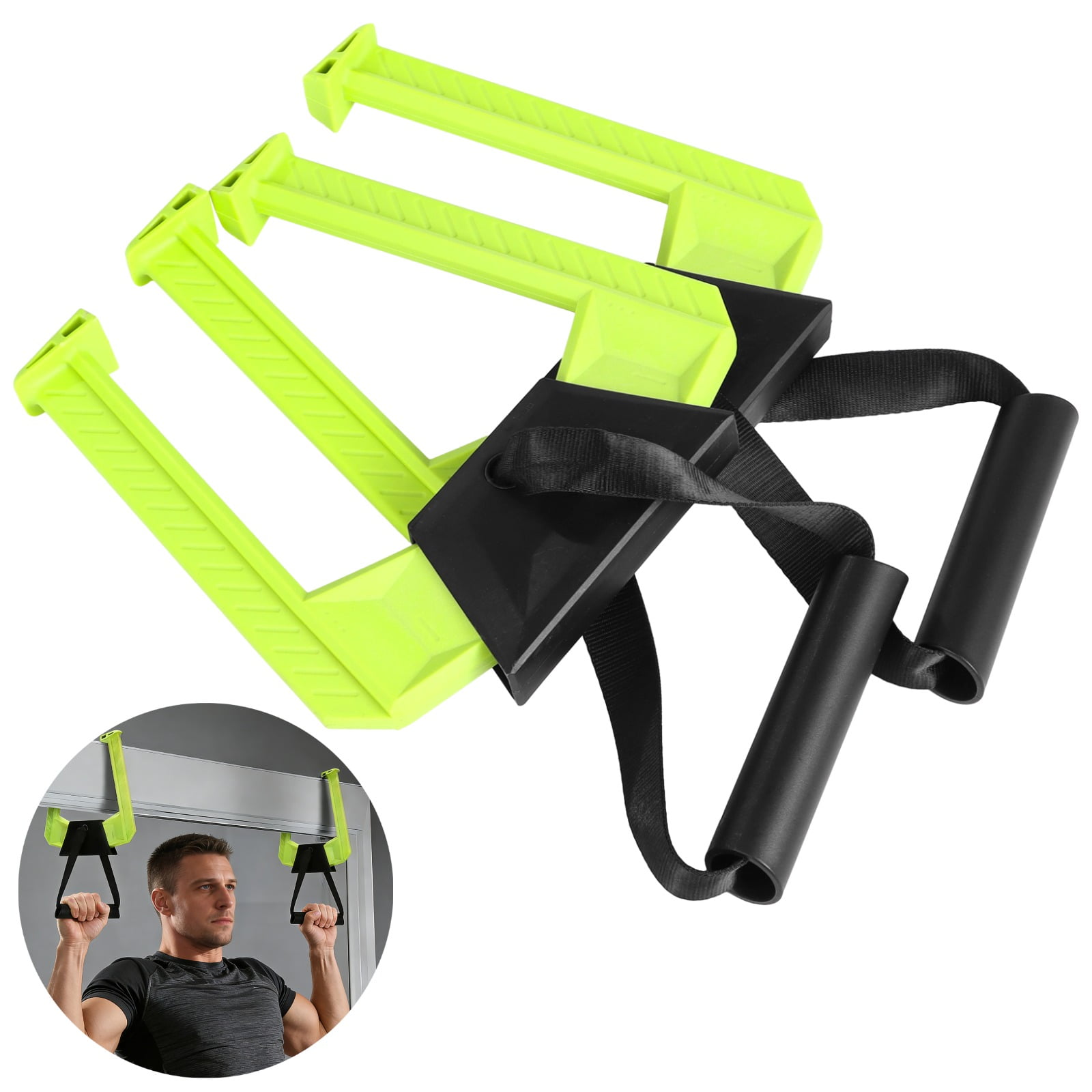 2PCS Portable Pull Up Bar for Doorway, Adjustable Doorway Home Gym System, Lightweight Travel Fitness Equipment for Home Office, Support 330lbs, No Screws Installation